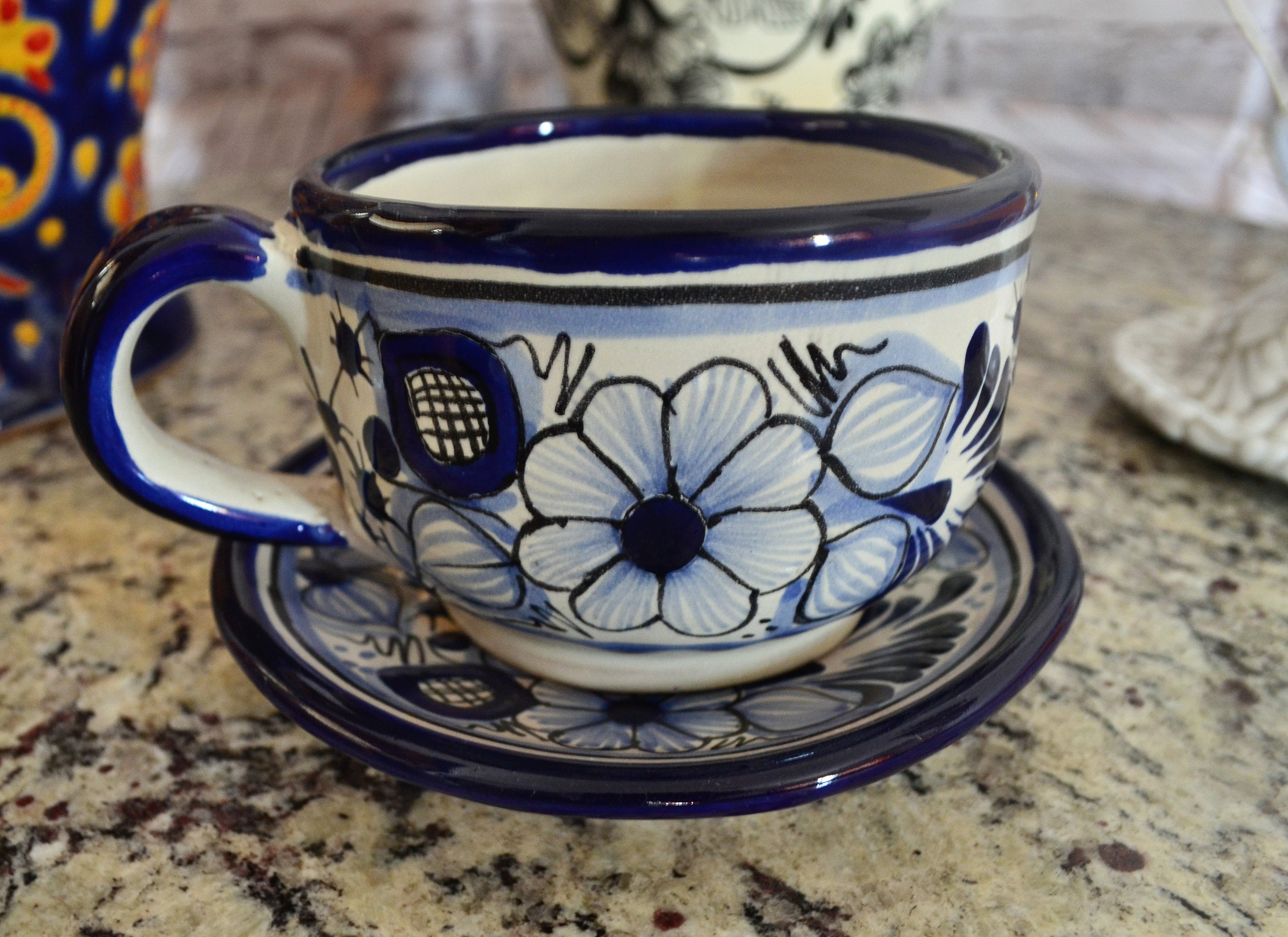 2 Tazas y Platos de Café de Talavera CM262