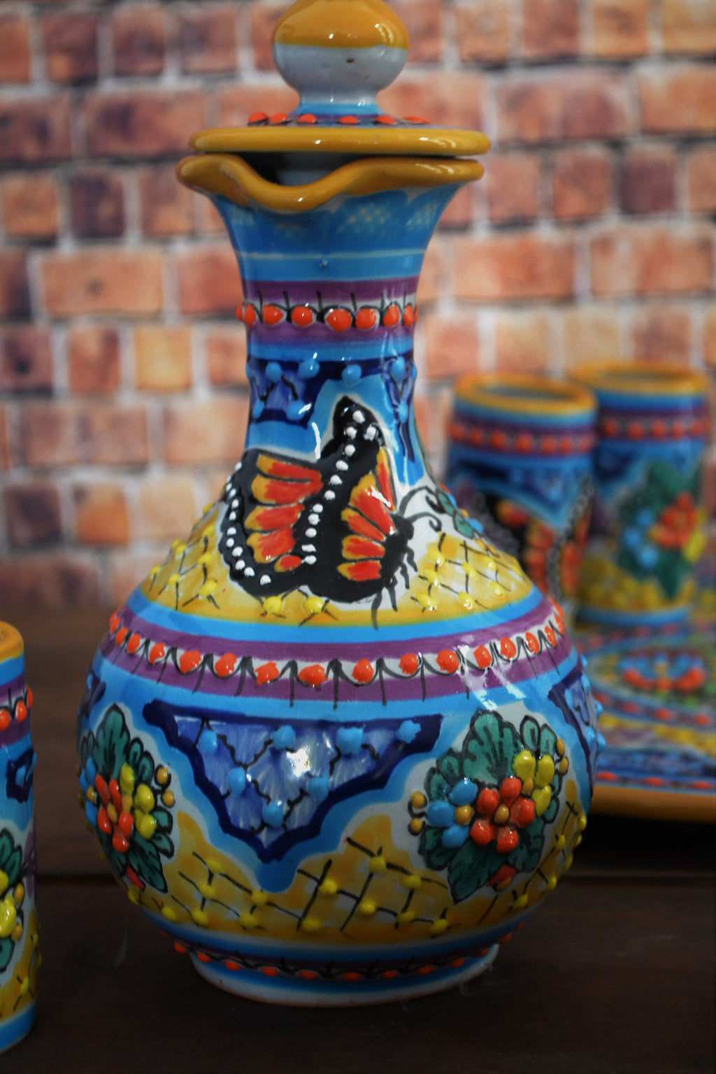 Juego de Licorera de Talavera Poblana CM328