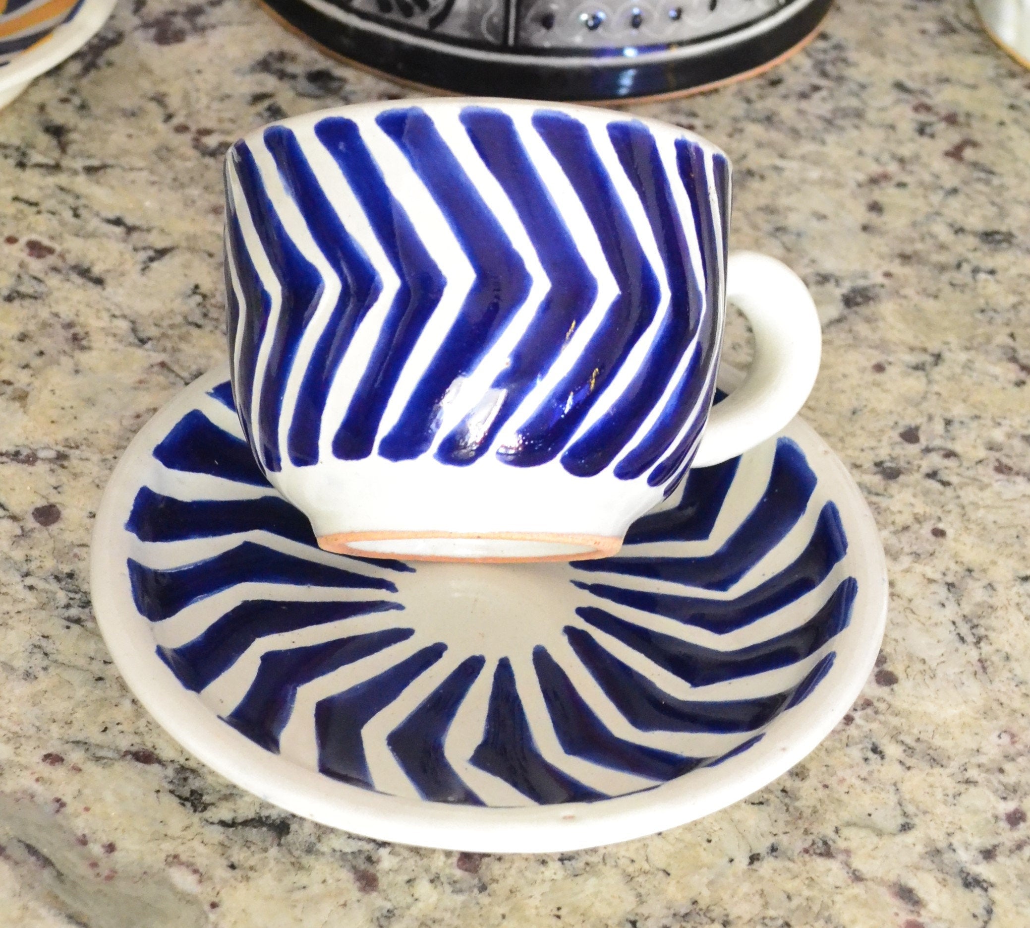 2 Tazas y Platos de Café de Talavera CM326