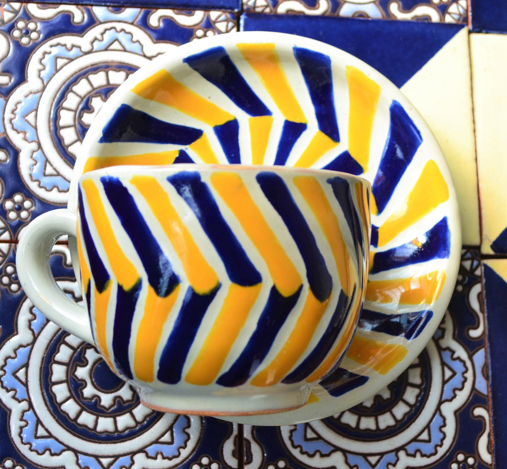 2 Tazas y Platos de Café de Talavera CM327