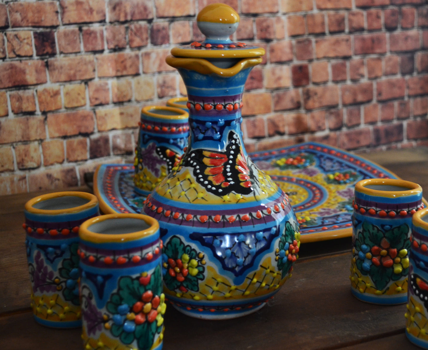 Juego de Tequila de Talavera Poblana CM328