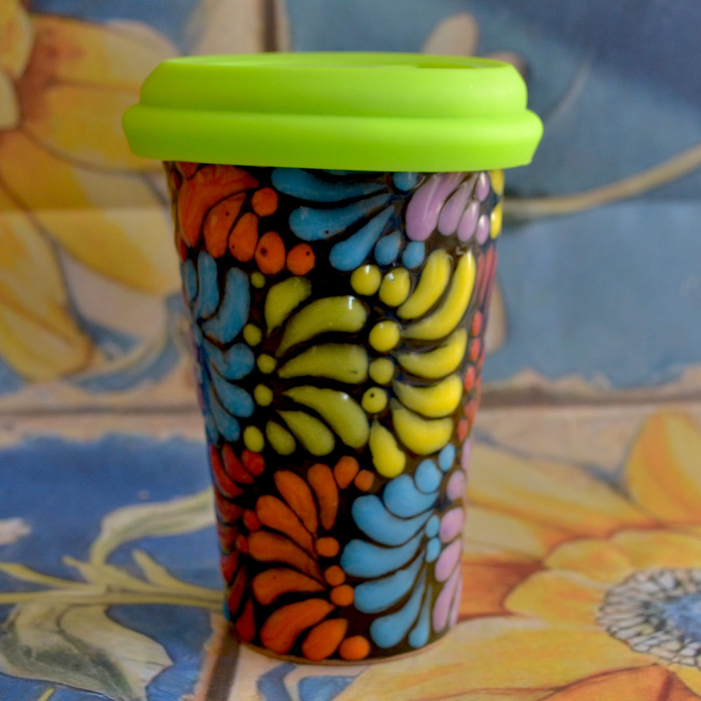 Termo de Talavera Poblana Plumeado